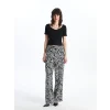 LCW Vision Siyah Beli Lastikli Desenli Kadın Pantolon