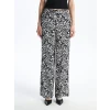 LCW Vision Siyah Beli Lastikli Desenli Kadın Pantolon