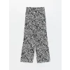 LCW Vision Siyah Beli Lastikli Desenli Kadın Pantolon