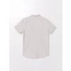 LCW Vision Bej Slim Fit Kısa Kollu Armürlü Erkek Gömlek