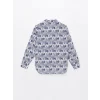 LCWAIKIKI Classic Indigo Desenli Uzun Kollu Poplin Kadın Gömlek
