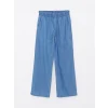 LCWAIKIKI Classic Mavi Beli Lastikli Wideleg Kadın Jean Pantolon