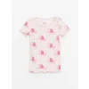 LCW baby Pembe Bisiklet Yaka Kız Bebek Şortlu Pijama Takımı