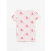 LCW baby Pembe Bisiklet Yaka Kız Bebek Şortlu Pijama Takımı