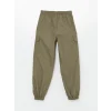 LCW Kids Haki Beli Lastikli Kız Çocuk Kargo Jogger Pantolon