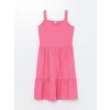 LCW Kids Pembe Kare Yaka Kız Çocuk Elbise