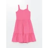 LCW Kids Pembe Kare Yaka Kız Çocuk Elbise