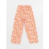 LCW Kids Pembe Beli Lastikli Çiçekli Kız Çocuk Pantolon