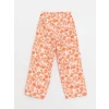 LCW Kids Pembe Beli Lastikli Çiçekli Kız Çocuk Pantolon