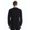 LCWAIKIKI Classic Siyah Bisiklet Yaka Uzun Kollu Erkek Kalın Sweatshirt