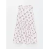 LCW Kids Pembe Bisiklet Yaka Desenli Kız Çocuk Elbise