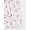 LCW Kids Pembe Bisiklet Yaka Desenli Kız Çocuk Elbise