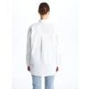 LCW Modest Beyaz Düz Poplin Kadın Gömlek Tunik