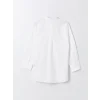 LCW Modest Beyaz Düz Poplin Kadın Gömlek Tunik