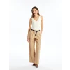 LCW Vision Kahverengi Beli Kemerli Rahat Kalıp Kadın Pantolon
