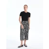 LCWAIKIKI Basic Siyah Beli Lastikli Desenli Kadın Kapri