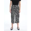 LCWAIKIKI Basic Siyah Beli Lastikli Desenli Kadın Kapri