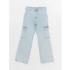 LCW Jeans Indigo Wideleg Kadın Kargo Jean Pantolon