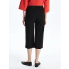 LCWAIKIKI Basic Siyah Kadın Beli Lastikli Düz Kapri