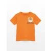 LCW Kids Turuncu Bisiklet Yaka Kısa Kollu Baskılı Erkek Bebek Tişört 2li