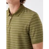 LCW Vision Haki Polo Yaka Kısa Kollu Çizgili Erkek Tişört