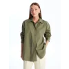 LCWAIKIKI Classic Yeşil Düz Oversize Kadın Gömlek Tunik
