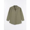LCWAIKIKI Classic Yeşil Düz Oversize Kadın Gömlek Tunik