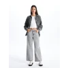 LCW Jeans Gri Wideleg Kadın Jean Pantolon