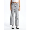 LCW Jeans Gri Wideleg Kadın Jean Pantolon
