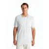 LCWAIKIKI Classic Mavi Polo Yaka Kısa Kollu Çizgili Pike Erkek Tişört