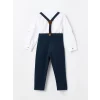 LCW Kids Beyaz Uzun Kollu Basic Erkek Bebek Gömlek ve Pantolon 2li Takım
