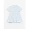 LCW Kids Mavi Gömlek Yaka Kısa Kollu Kız Bebek Elbise