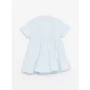 LCW Kids Mavi Gömlek Yaka Kısa Kollu Kız Bebek Elbise