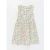 LCW Kids Karişik Bisiklet Yaka Desenli Kız Çocuk Elbise
