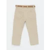 LCW Kids Bej Basic Erkek Bebek Kemerli Pantolon
