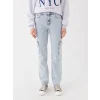 LCW Jeans Indigo Straight Fit Kadın Kargo Jean Pantolon