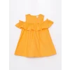 LCW Kids Turuncu Bisiklet Yaka Kız Bebek Elbise