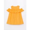 LCW Kids Turuncu Bisiklet Yaka Kız Bebek Elbise