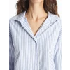 LCW Vision Mavi Çizgili Oversize Kadın Gömlek