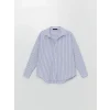 LCW Vision Mavi Çizgili Oversize Kadın Gömlek