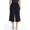 LCWAIKIKI Classic Siyah Beli Lastikli Rahat Kalıp Kadın Kapri