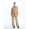 LCW Modest Kahverengi Düz Poplin Kadın Gömlek Tunik