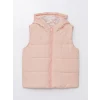 LCW Kids Pembe Kapüşonlu Kız Çocuk Şişme Yelek
