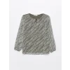 LCW Grace Haki Bisiklet Yaka Desenli Uzun Kollu Kadın Bluz