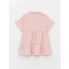 LCW Kids Pembe Gömlek Yaka Kısa Kollu Kız Bebek Elbise