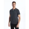 LCWAIKIKI Classic Antrasit Polo Yaka Kısa Kollu Pike Erkek Tişört