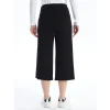 LCWAIKIKI Basic Siyah Kadın Beli Lastikli Düz Kapri