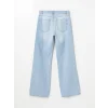 LCW Jeans Indigo Wideleg Yırtık Detaylı Kadın Jean Pantolon
