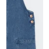 LCW Kids Indigo Kare Yaka Kız Çocuk Jean Salopet Elbise