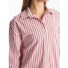 LCW Vision Kirmizi Çizgili Oversize Kadın Gömlek